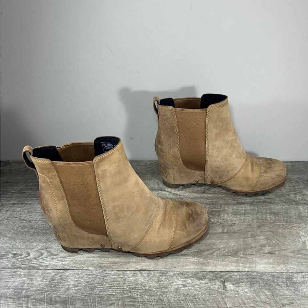 Sorel NL2334 Joan of Arctic Wedge II Women’s Chelsea Leather Booties Boots 8.5
